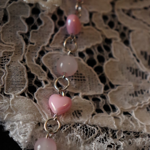 Beaded Pink Necklace With Cross - Picture 5 of 6